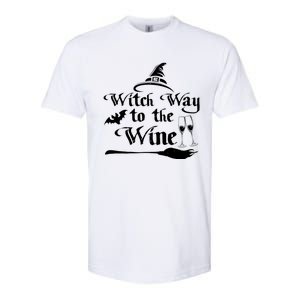 Funny Halloween Witch Way To The Wine Gift Softstyle CVC T-Shirt