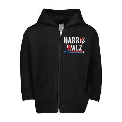 Funny Harris Walz 24 Harry Balz 2024 Meme Democratics Vote Toddler Zip Fleece Hoodie