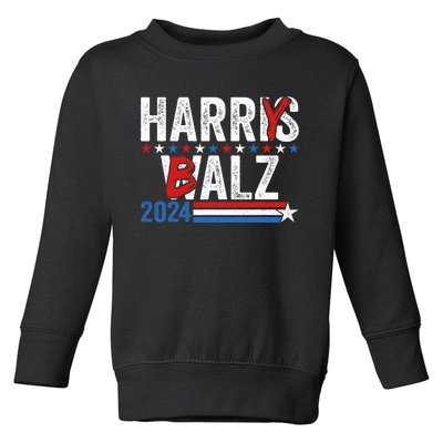 Funny Harris Walz 24 Harry Balz 2024 Meme Democratics Vote Toddler Sweatshirt