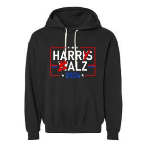 Funny Harris Walz 24 Harry Balz 2024 Meme Garment-Dyed Fleece Hoodie