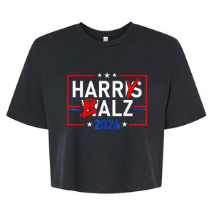 Funny Harris Walz 24 Harry Balz 2024 Meme Bella+Canvas Jersey Crop Tee