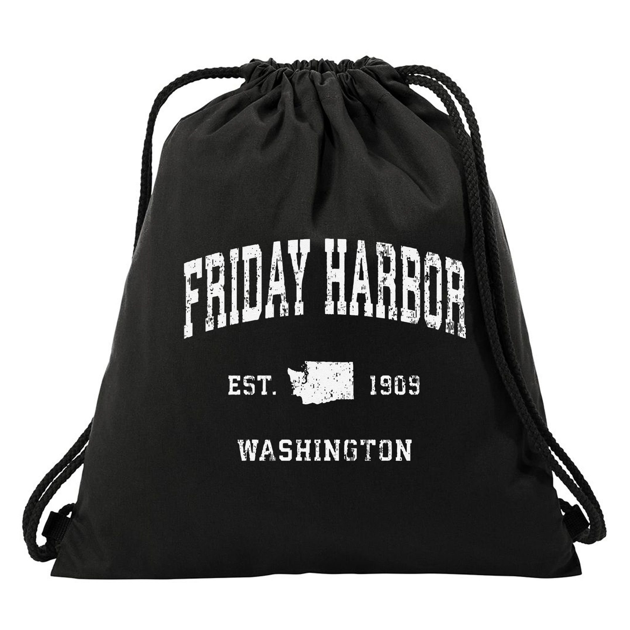 Friday Harbor Washington Wa Vintage Athletic Sports Drawstring Bag
