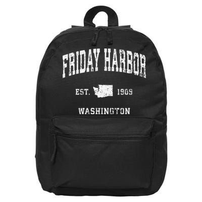 Friday Harbor Washington Wa Vintage Athletic Sports 16 in Basic Backpack