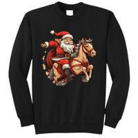 Funny Horse With Santa Claus For Christmas Holidays Sweatshirt