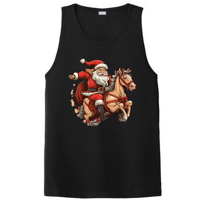 Funny Horse With Santa Claus For Christmas Holidays PosiCharge Competitor Tank