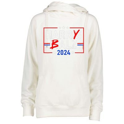 Funny Harris Walz 24 Harry Balz 2024 Meme Democratics Vote Womens Funnel Neck Pullover Hood