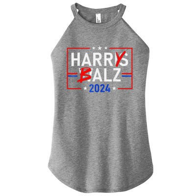 Funny Harris Walz 24 Harry Balz 2024 Meme Democratics Vote Women's Perfect Tri Rocker Tank