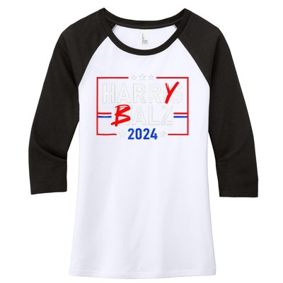 Funny Harris Walz 24 Harry Balz 2024 Meme Democratics Vote Women's Tri-Blend 3/4-Sleeve Raglan Shirt