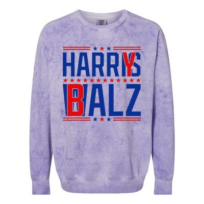 Funny Harris Walz 24 Harry Balz 2024 Meme Democratics Vote Colorblast Crewneck Sweatshirt