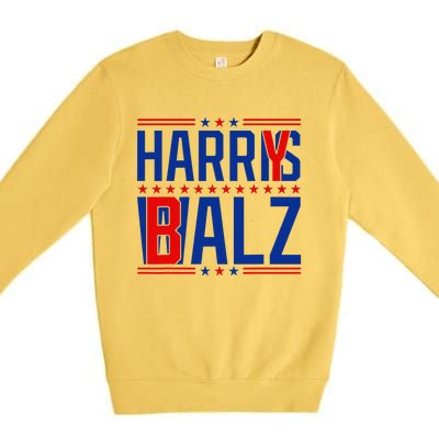 Funny Harris Walz 24 Harry Balz 2024 Meme Democratics Vote Premium Crewneck Sweatshirt