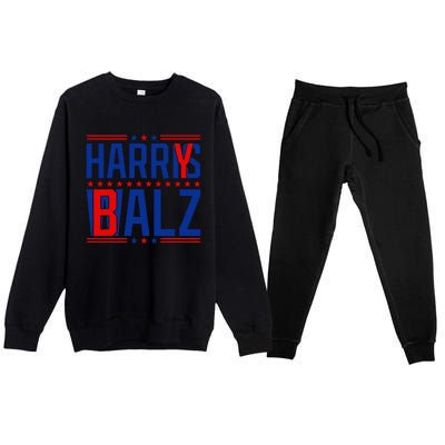 Funny Harris Walz 24 Harry Balz 2024 Meme Democratics Vote Premium Crewneck Sweatsuit Set