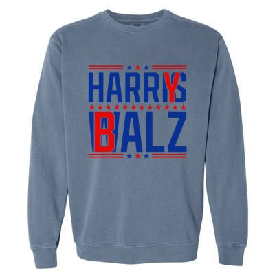 Funny Harris Walz 24 Harry Balz 2024 Meme Democratics Vote Garment-Dyed Sweatshirt