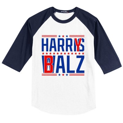 Funny Harris Walz 24 Harry Balz 2024 Meme Democratics Vote Baseball Sleeve Shirt