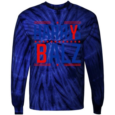 Funny Harris Walz 24 Harry Balz 2024 Meme Democratics Vote Tie-Dye Long Sleeve Shirt