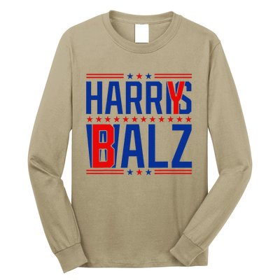 Funny Harris Walz 24 Harry Balz 2024 Meme Democratics Vote Long Sleeve Shirt