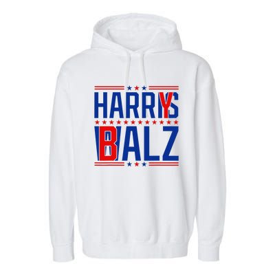 Funny Harris Walz 24 Harry Balz 2024 Meme Democratics Vote Garment-Dyed Fleece Hoodie