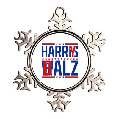 Funny Harris Walz 24 Harry Balz 2024 Meme Democratics Vote Metallic Star Ornament