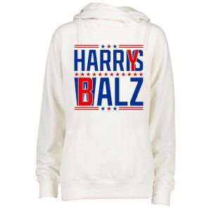 Funny Harris Walz 24 Harry Balz 2024 Meme Democratics Vote Womens Funnel Neck Pullover Hood