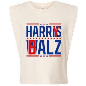 Funny Harris Walz 24 Harry Balz 2024 Meme Democratics Vote Garment-Dyed Women's Muscle Tee