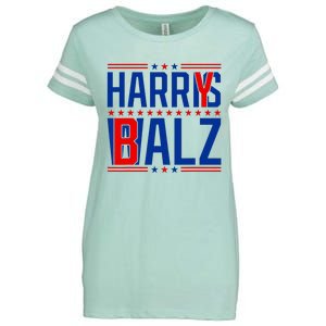 Funny Harris Walz 24 Harry Balz 2024 Meme Democratics Vote Enza Ladies Jersey Football T-Shirt