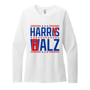 Funny Harris Walz 24 Harry Balz 2024 Meme Democratics Vote Womens CVC Long Sleeve Shirt