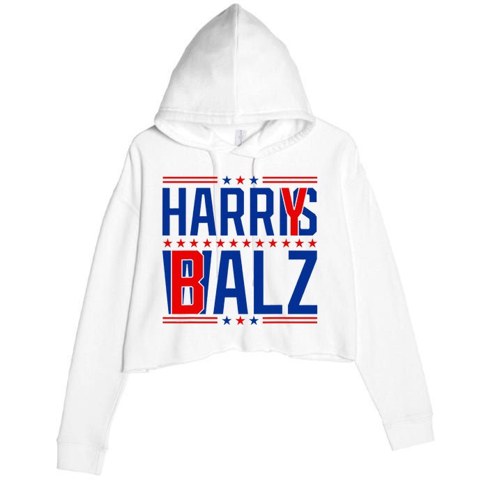 Funny Harris Walz 24 Harry Balz 2024 Meme Democratics Vote Crop Fleece Hoodie