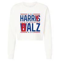 Funny Harris Walz 24 Harry Balz 2024 Meme Democratics Vote Cropped Pullover Crew