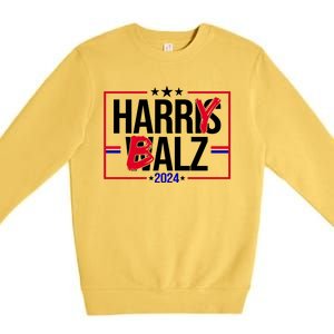 Funny Harris Walz 24 Harry Balz 2024 Political Meme Premium Crewneck Sweatshirt