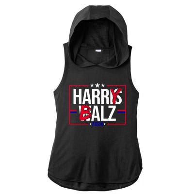 Funny Harris Walz 24 Harry Balz 2024 Political Meme Ladies PosiCharge Tri-Blend Wicking Draft Hoodie Tank