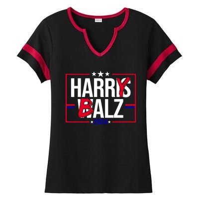 Funny Harris Walz 24 Harry Balz 2024 Political Meme Ladies Halftime Notch Neck Tee