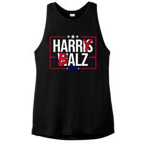 Funny Harris Walz 24 Harry Balz 2024 Political Meme Ladies PosiCharge Tri-Blend Wicking Tank