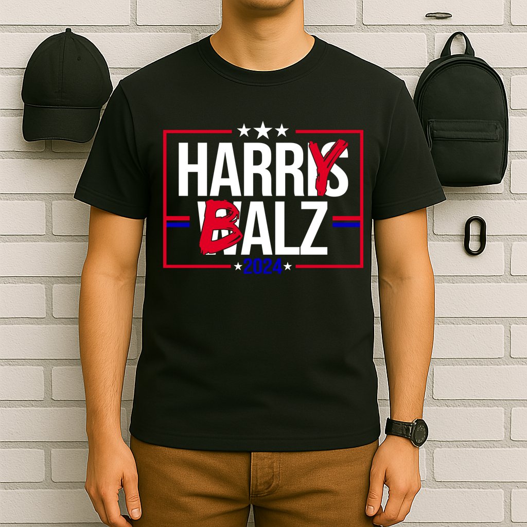 Funny Harris Walz 24 Harry Balz 2024 Political Meme T-Shirt
