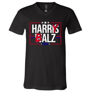 Funny Harris Walz 24 Harry Balz 2024 Political Meme V-Neck T-Shirt