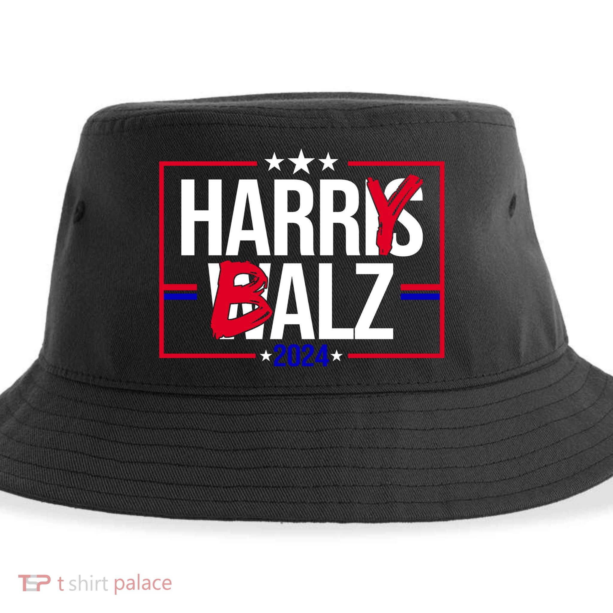 Funny Harris Walz 24 Harry Balz 2024 Political Meme Sustainable Bucket Hat