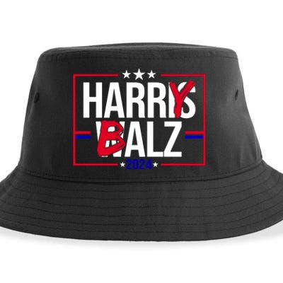 Funny Harris Walz 24 Harry Balz 2024 Political Meme Sustainable Bucket Hat