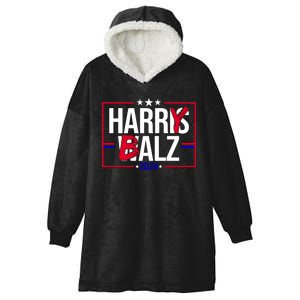 Funny Harris Walz 24 Harry Balz 2024 Political Meme Hooded Wearable Blanket