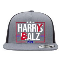 Funny Harris Walz 24 Harry Balz 2024 Political Meme Flat Bill Trucker Hat