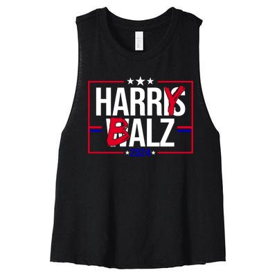 Funny Harris Walz 24 Harry Balz 2024 Political Meme Women's Racerback Cropped Tank