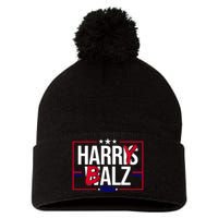 Funny Harris Walz 24 Harry Balz 2024 Political Meme Pom Pom 12in Knit Beanie