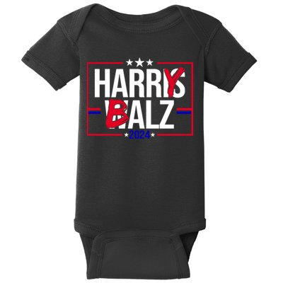 Funny Harris Walz 24 Harry Balz 2024 Political Meme Baby Bodysuit