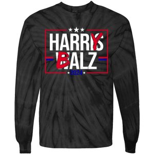 Funny Harris Walz 24 Harry Balz 2024 Political Meme Tie-Dye Long Sleeve Shirt