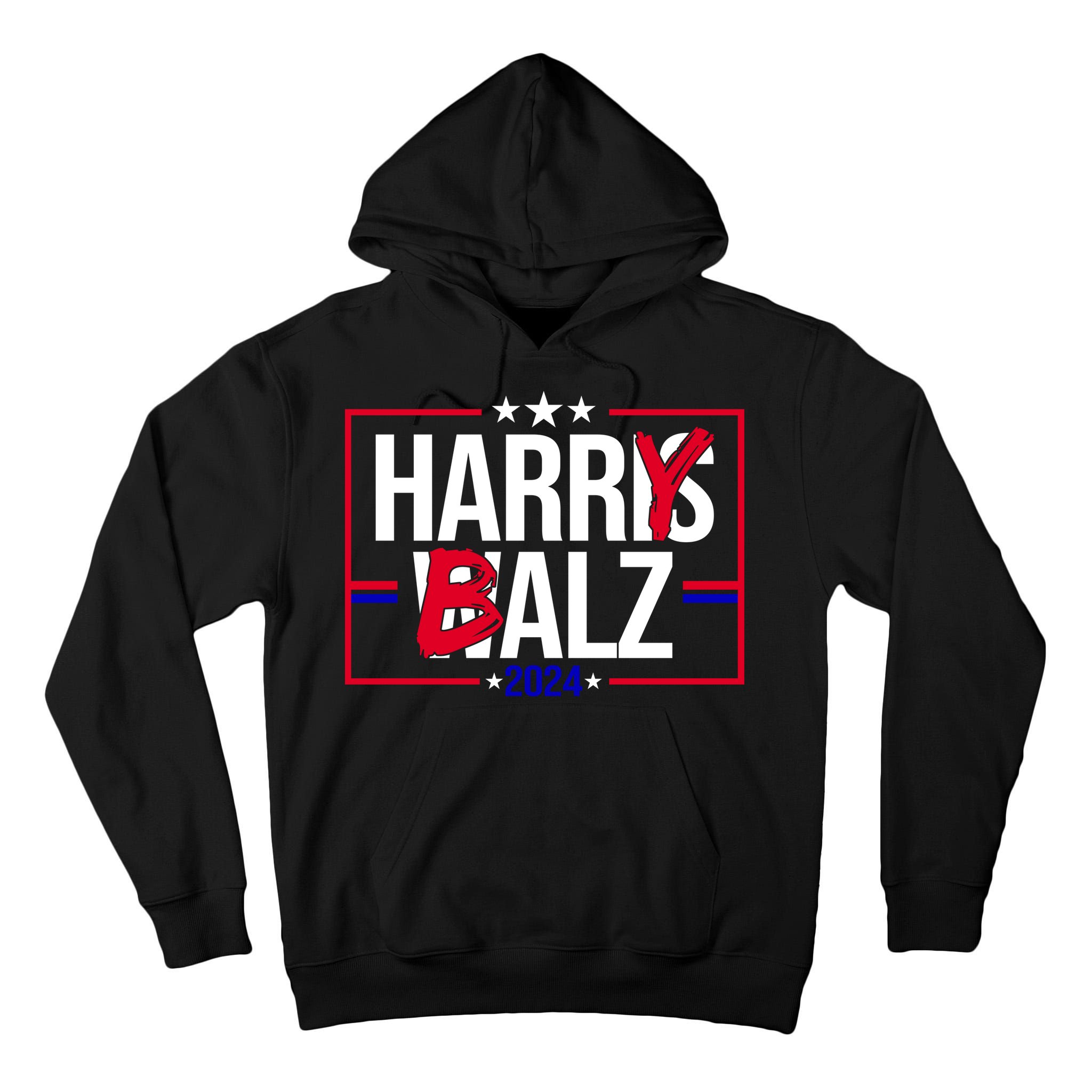 Funny Harris Walz 24 Harry Balz 2024 Political Meme Tall Hoodie