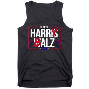 Funny Harris Walz 24 Harry Balz 2024 Political Meme Tank Top