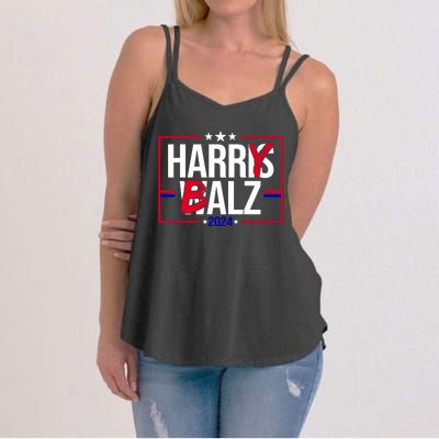 Funny Harris Walz 24 Harry Balz 2024 Political Meme Women's Strappy Tank