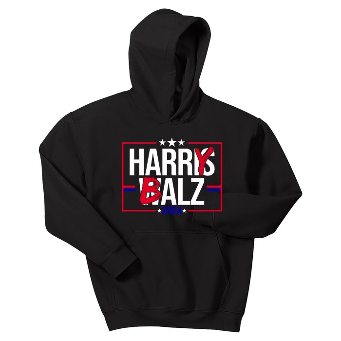 Funny Harris Walz 24 Harry Balz 2024 Political Meme Kids Hoodie