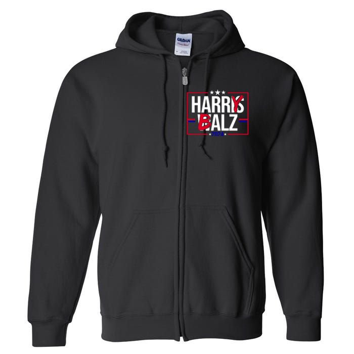 Funny Harris Walz 24 Harry Balz 2024 Political Meme Full Zip Hoodie