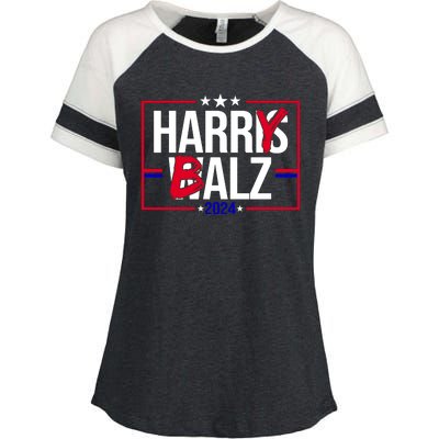 Funny Harris Walz 24 Harry Balz 2024 Political Meme Enza Ladies Jersey Colorblock Tee