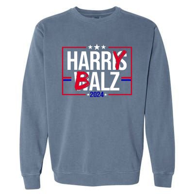 Funny Harris Walz 24 Harry Balz 2024 Political Meme Garment-Dyed Sweatshirt