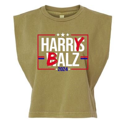 Funny Harris Walz 24 Harry Balz 2024 Political Meme Garment-Dyed Women's Muscle Tee