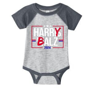 Funny Harris Walz 24 Harry Balz 2024 Political Meme Infant Baby Jersey Bodysuit